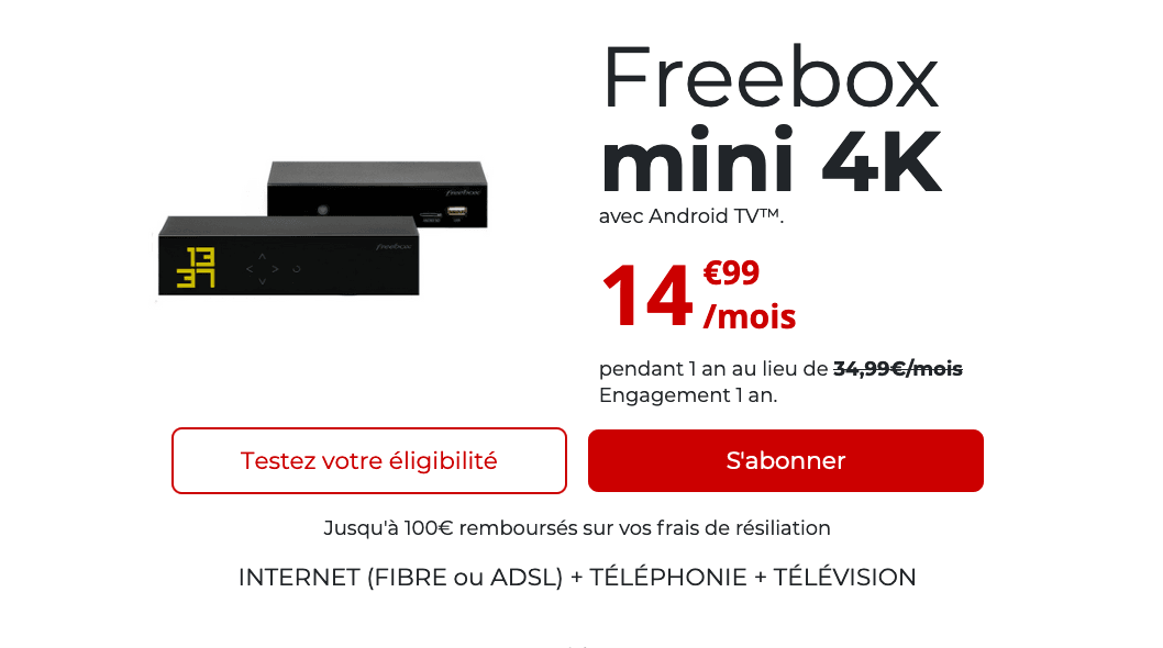 la fibre free à 14,99€
