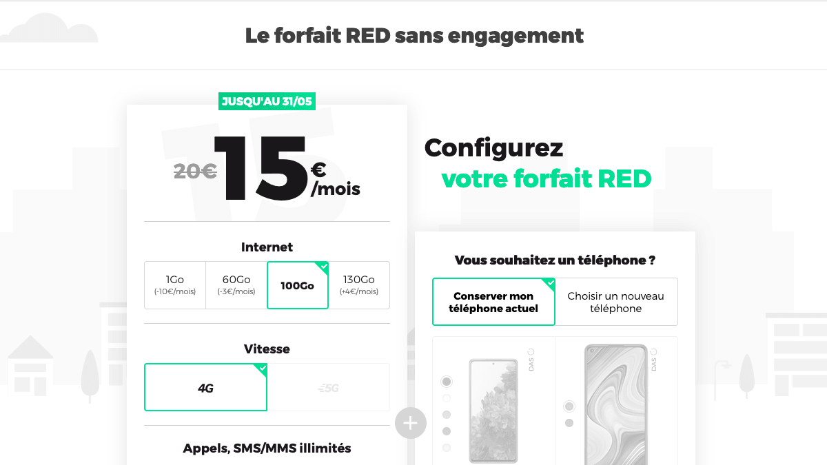 Le forfait mobile 100 Go RED by SFR