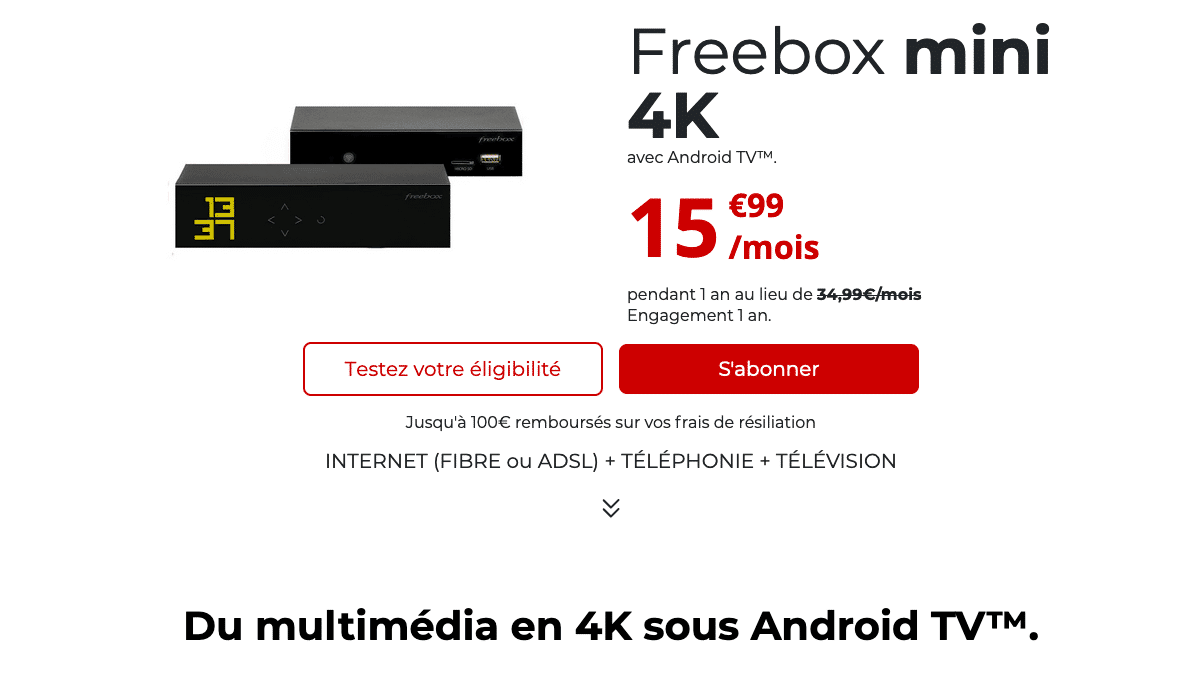 La Freebox mini 4K ADSL