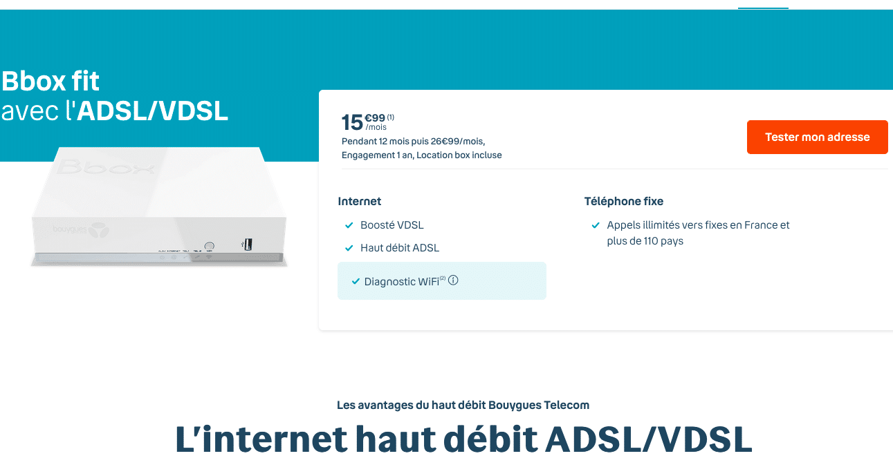 Box ADSL pas chère Bouygues Telecom