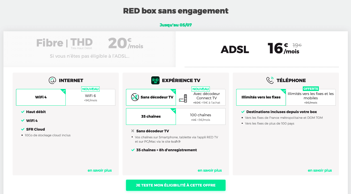 Box ADSL pas chère RED by SFR