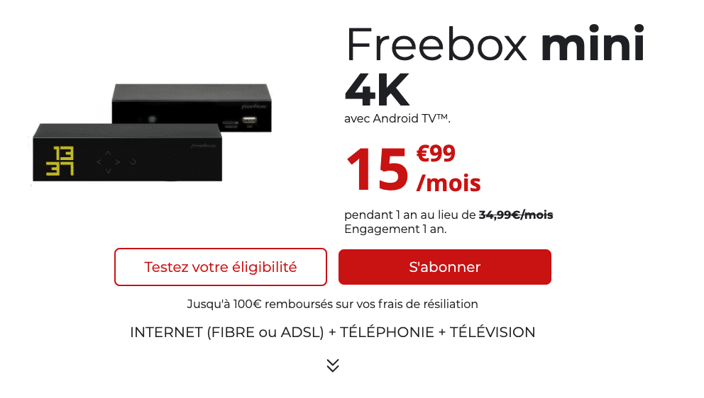 Promo sur la Freebox mini 4K