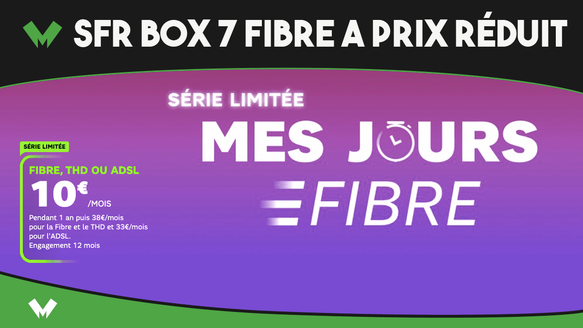 L'abonnement box internet fibre SFR Box 7 pour 10€/mois