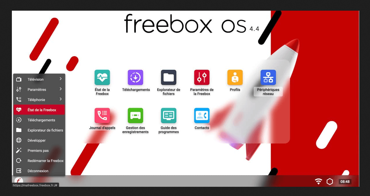 Nouvelle interface Freebox barre des taches