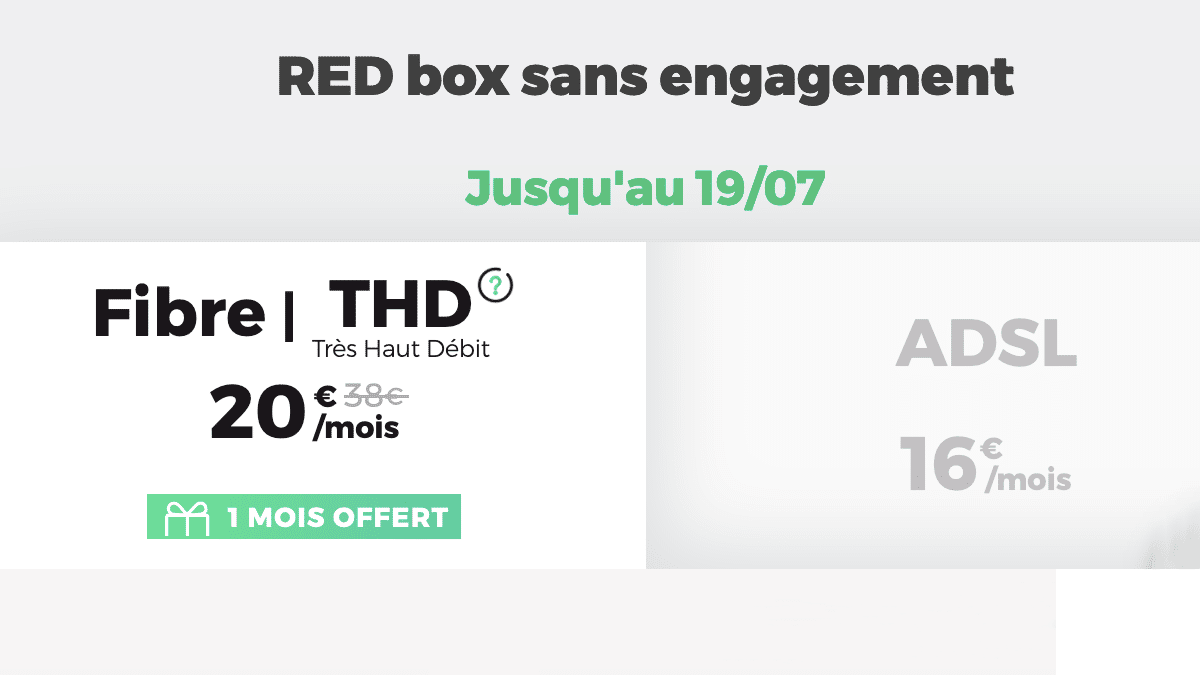 la box pour étudiants de RED pour 20 euros par mois