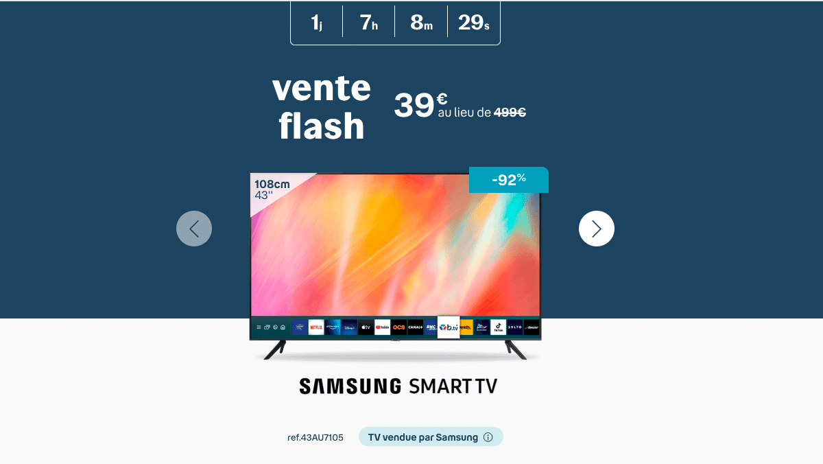 La Smart TV Samsung pour 39 euros seulement