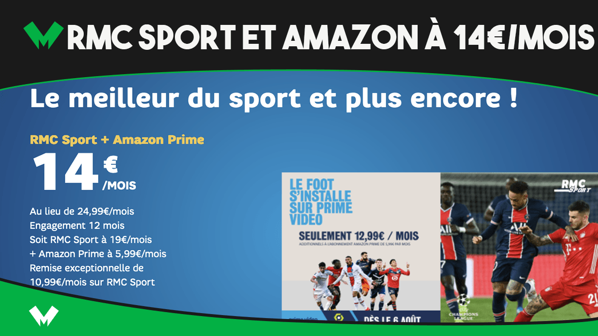 RMC Sport et Amazon à 14 euros sur la box fibre SFR