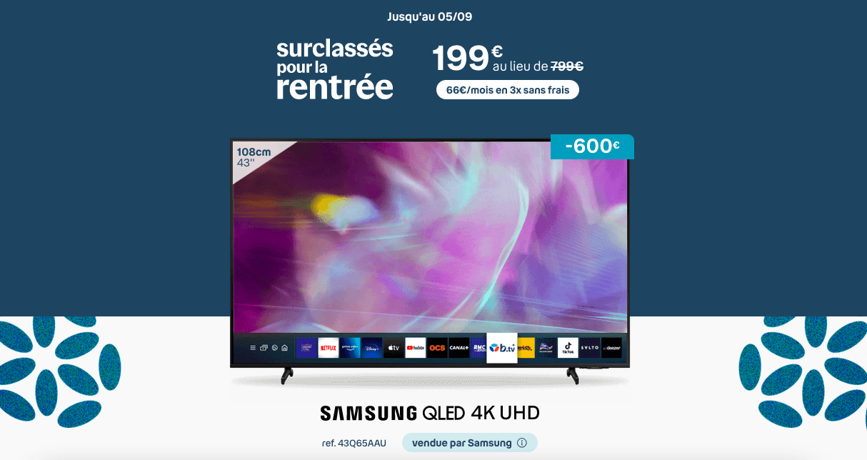 La smart TV Samsung à 199€