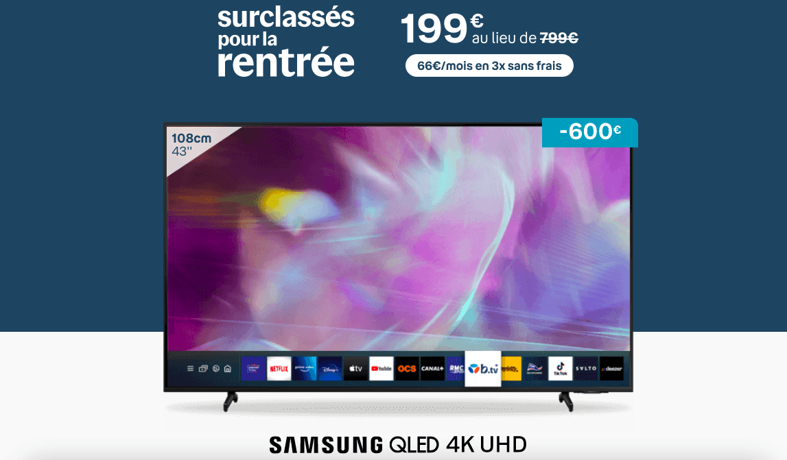 La Smart TV QLED Samsung à 199€