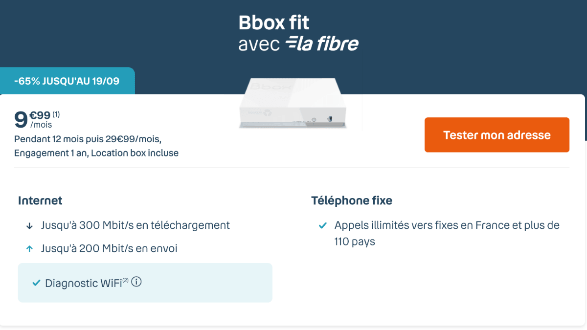 La Bbox Fit fibre est disponible