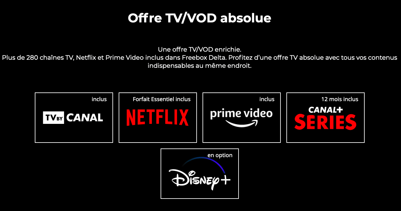 Box avec Netflix abonnements plateforme VOD