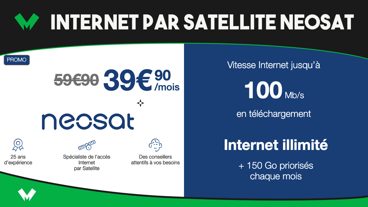 Connexion par satellite Neosat par Nordnet pour avoir internet partout