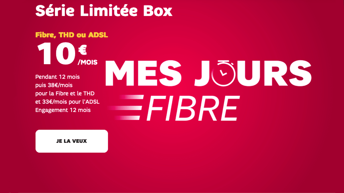 La box fibre optique de SFR à 10€