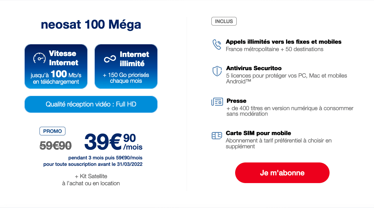 Internet par satellite 100 Mega Nordnet