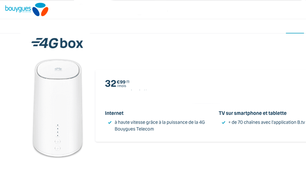 Bouygues Telecom met en avant sa box 4G