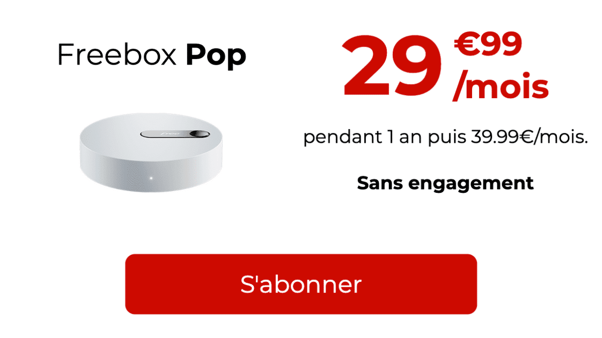 Freebox Pop internet illimité avec forfait