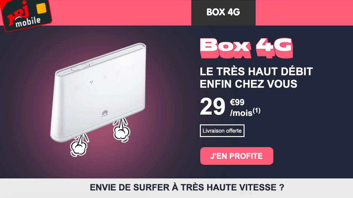 La NRJ Box 4G est à 29,99€ par mois