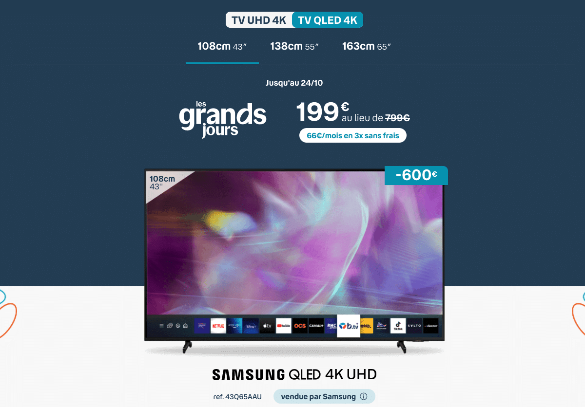 La TV Samsung 199€ seulement