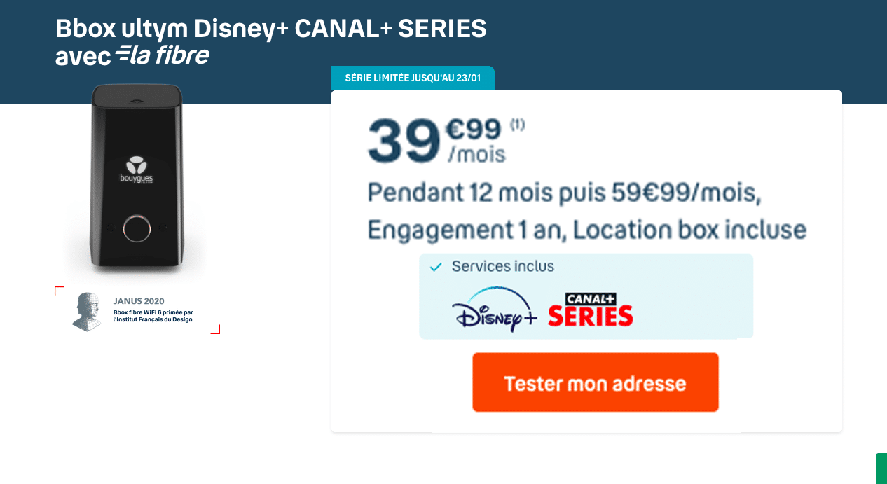 Box avec Disney+ en promo Bouygues Telecom