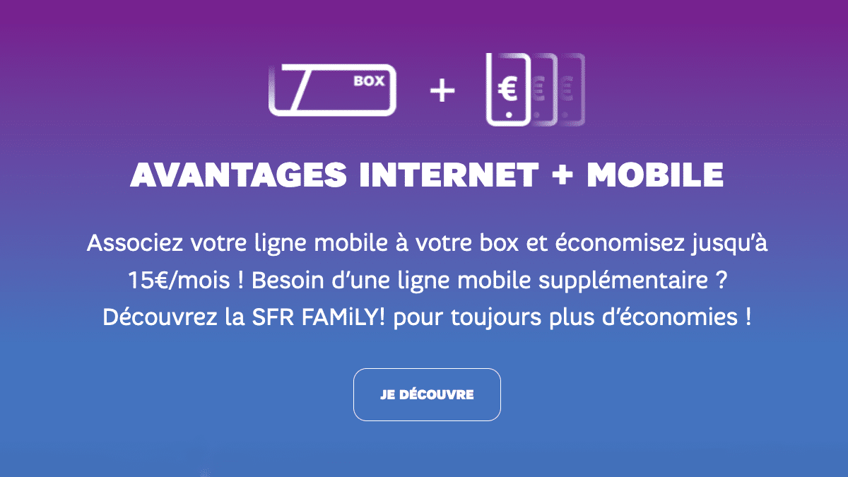 L'offre box + forfait mobile de SFR est à 28€ par mois