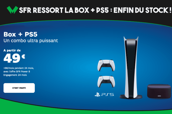 SFR ressort sa box + PS5, avec de nouveaux stocks disponibles.