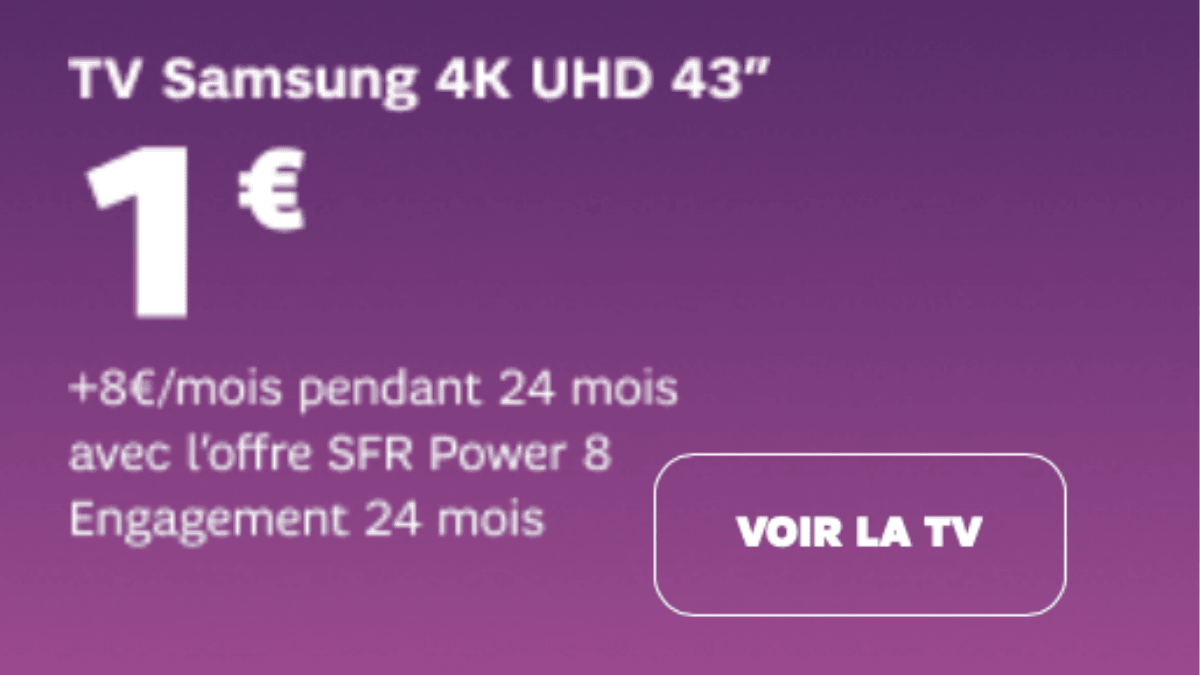 La Smart TV Samsung à 1€ chez SFR