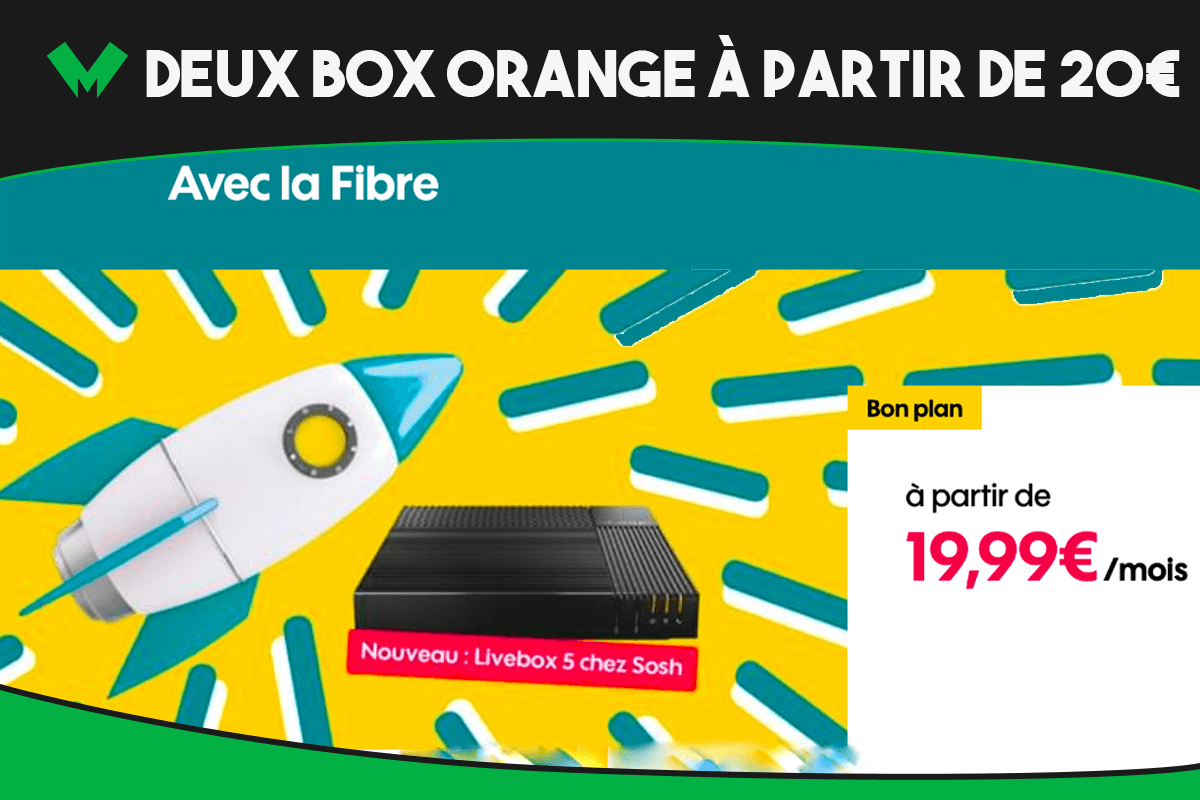 Deux box internet d'Orange sont disponibles à partir de 19,99€ par mois
