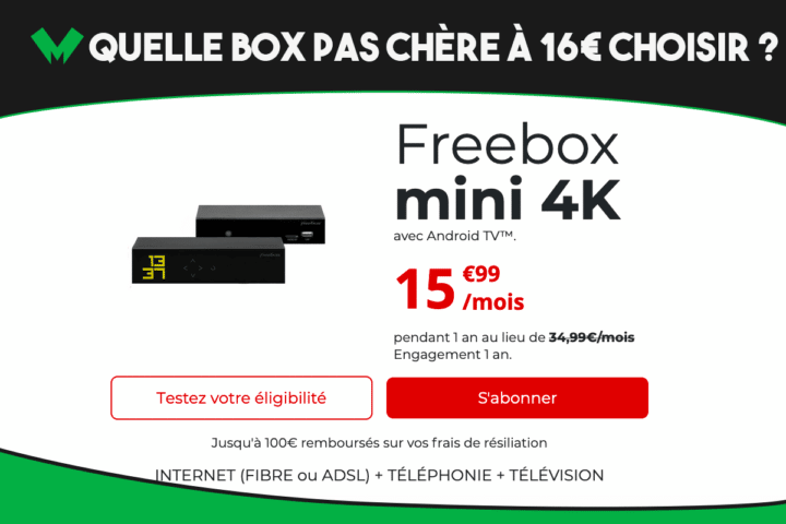 Trois opérateurs proposent chacun leur box pas chère, à partir de 16€ par mois : SFR, Bouygues Telecom et Free