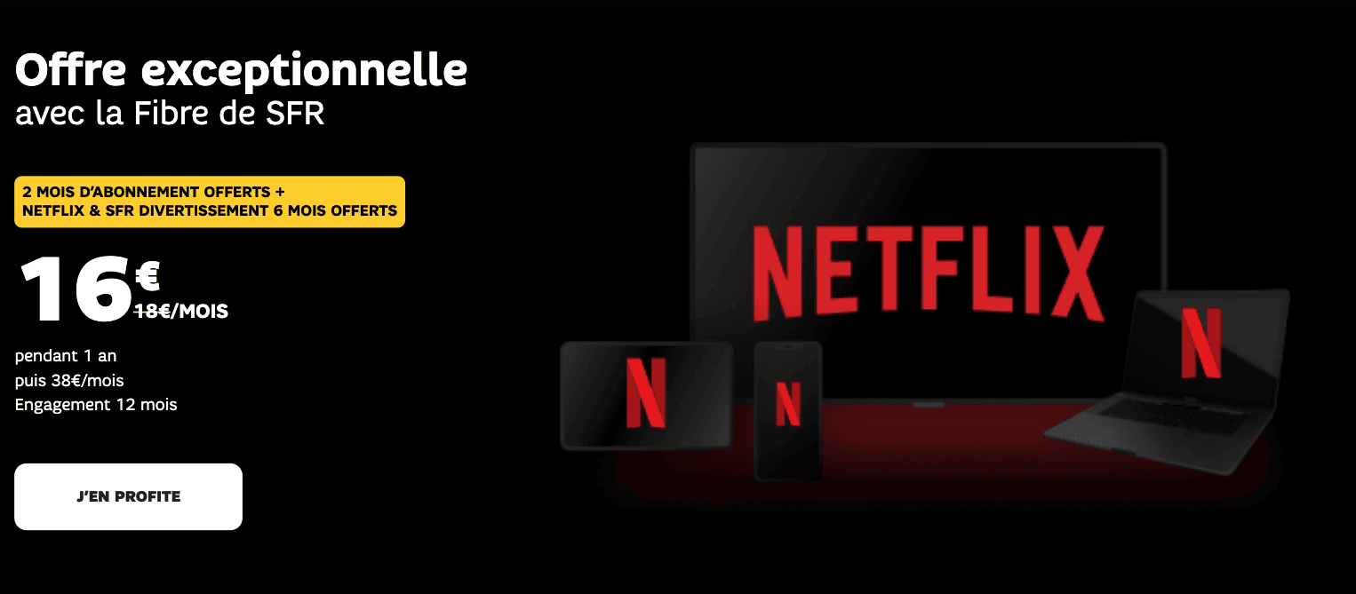 Box pas chère SFR avec Netflix