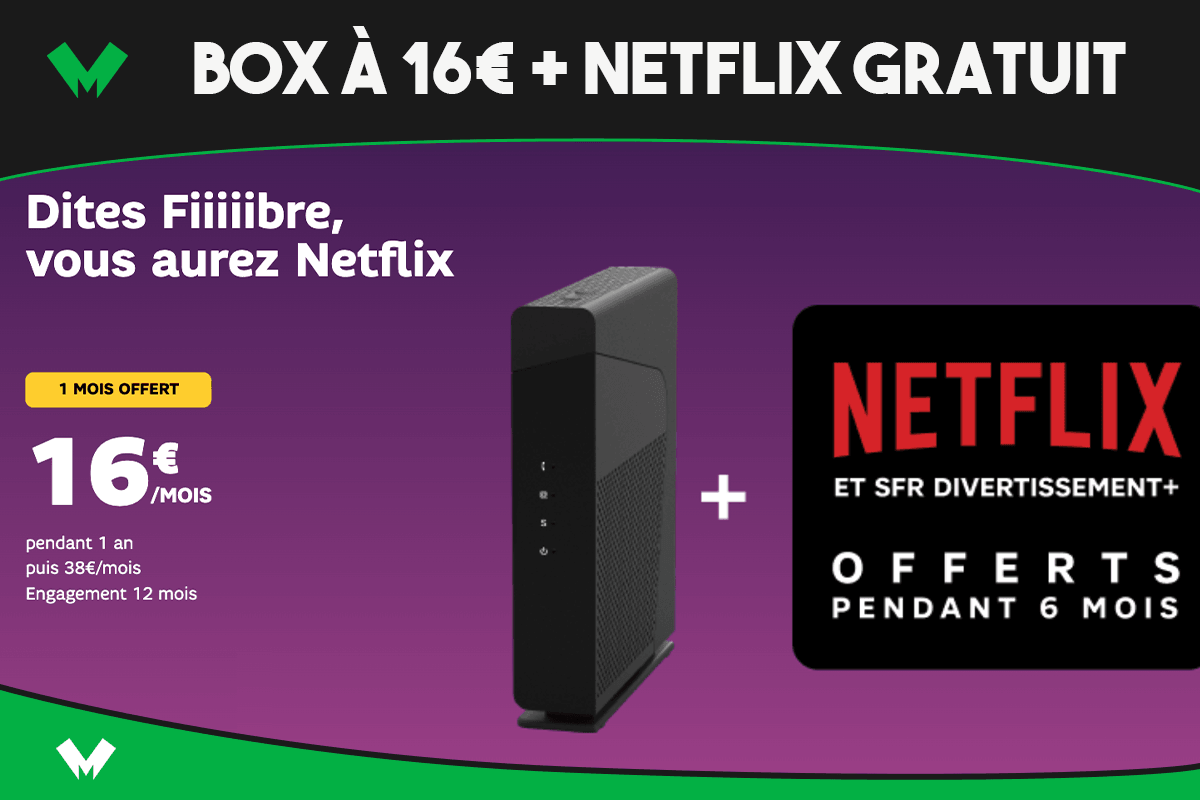 Box plus Netflix SFR 16 euros