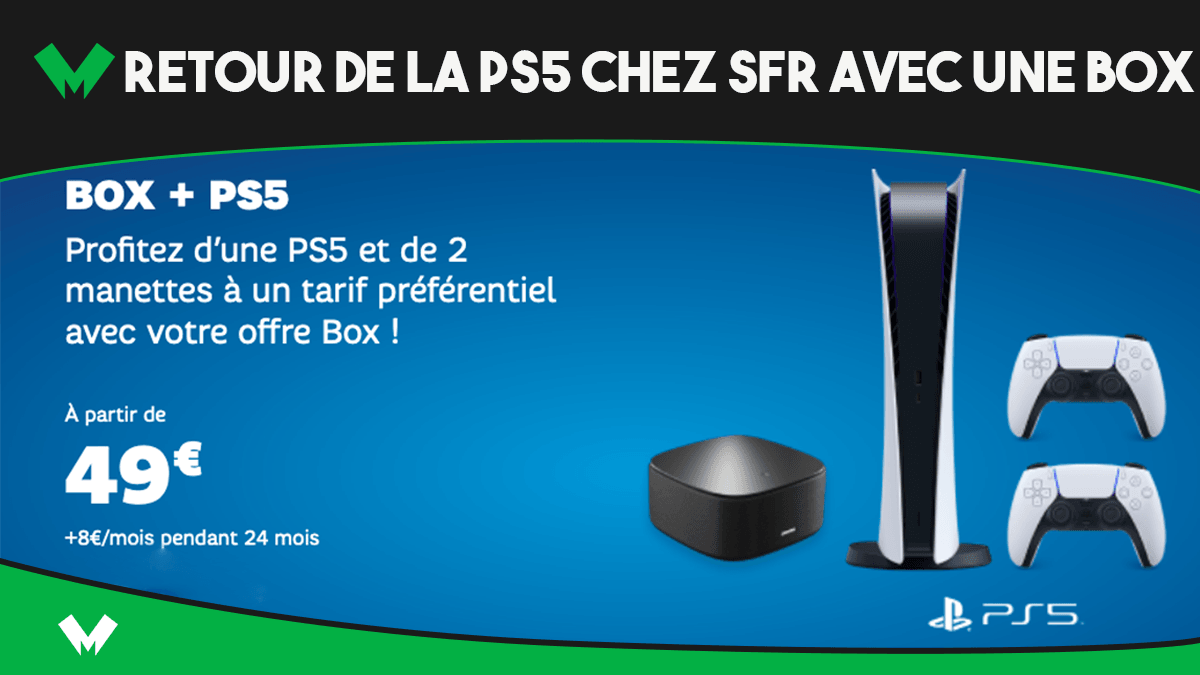 La promotion de SFR permet d'avoir une box + PS5 à prix très bas