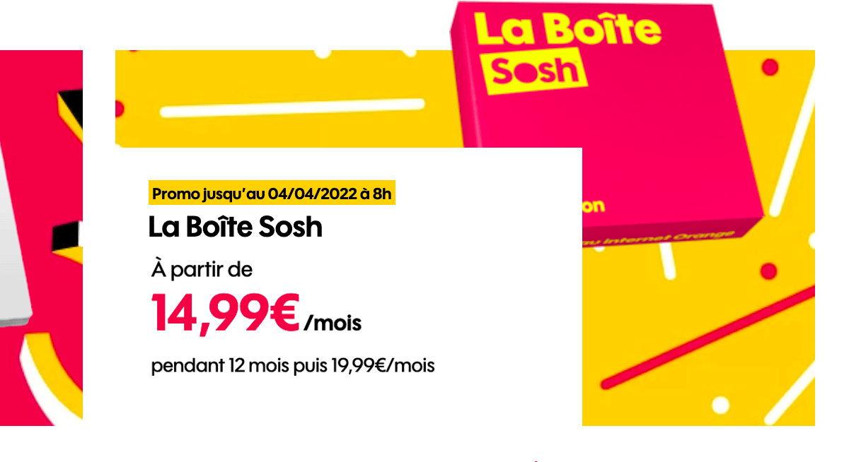 La box de Sosh est en promo à 14,99€
