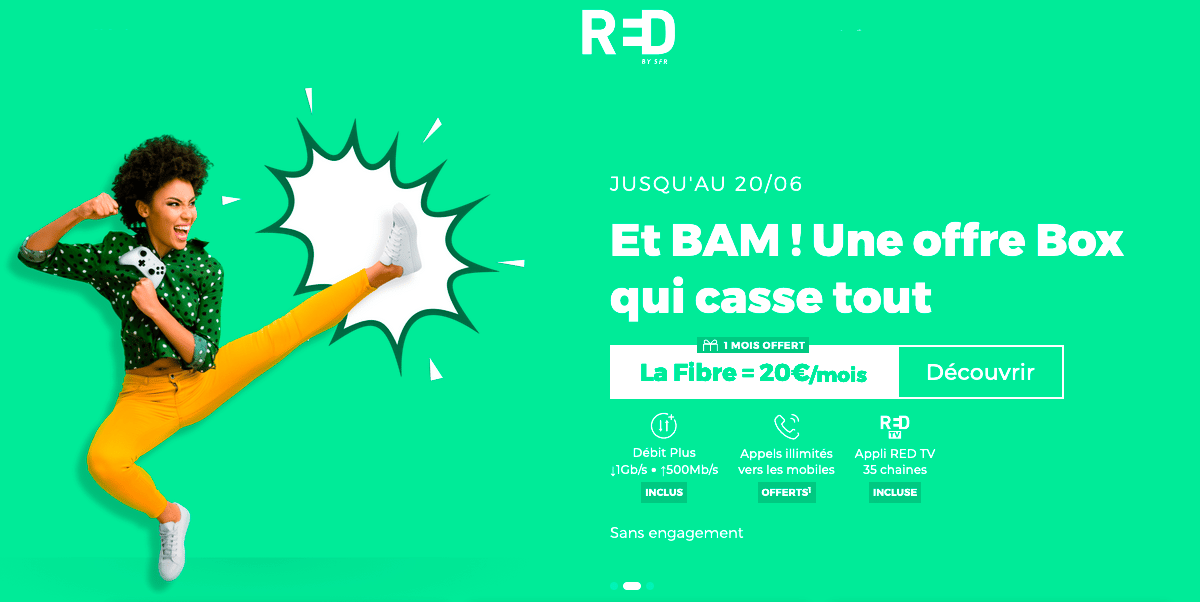 La box fibre optique de RED dispose du réseau fibre de SFR à 20€