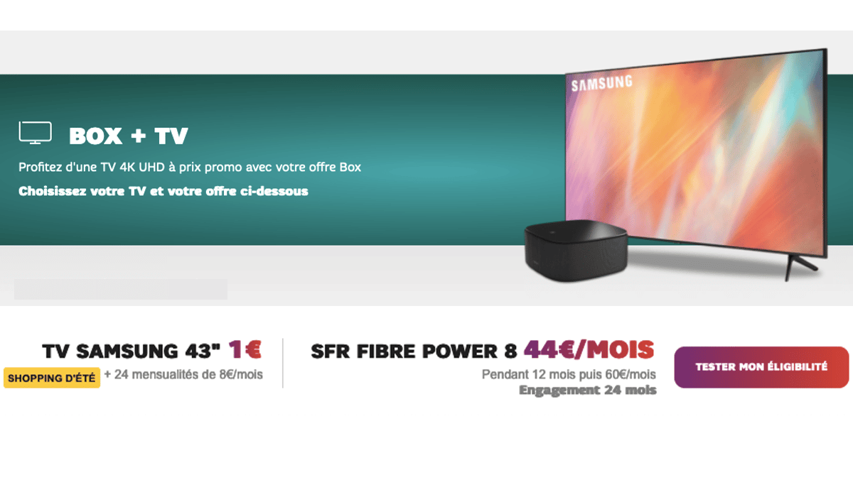 Box avec TV Samsung en promo