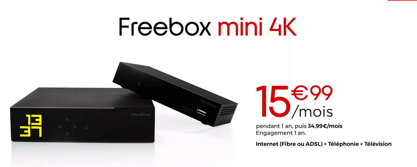 Freebox mini 4K 15 euros