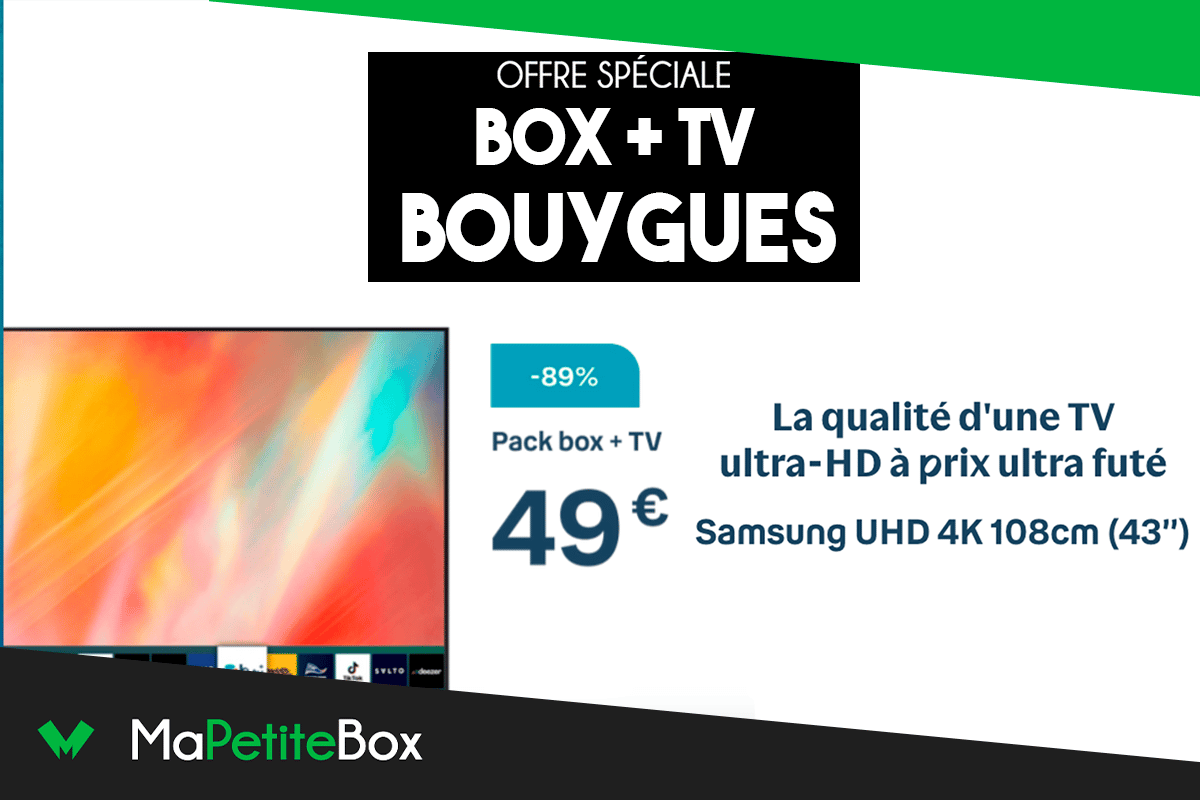 L'offre combinée box + TV de Bouygues permet d'avoir une télévision Samsung à 49€