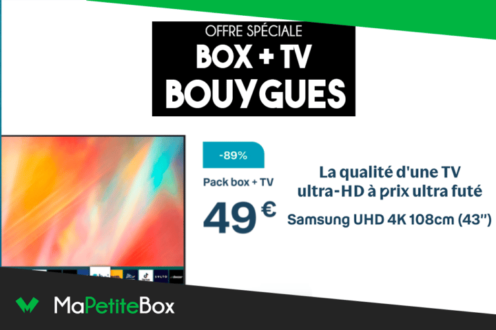 L'offre combinée box + TV de Bouygues permet d'avoir une télévision Samsung à 49€