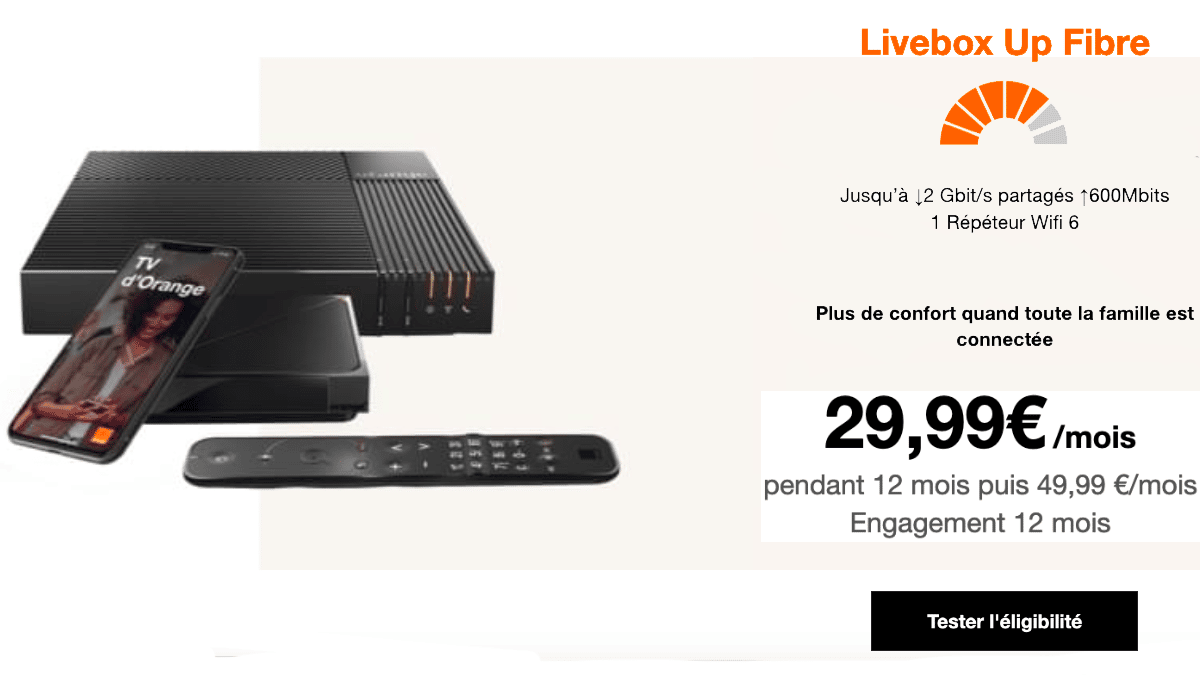 La Livebox Up, une box fibre optique premium et peu chère