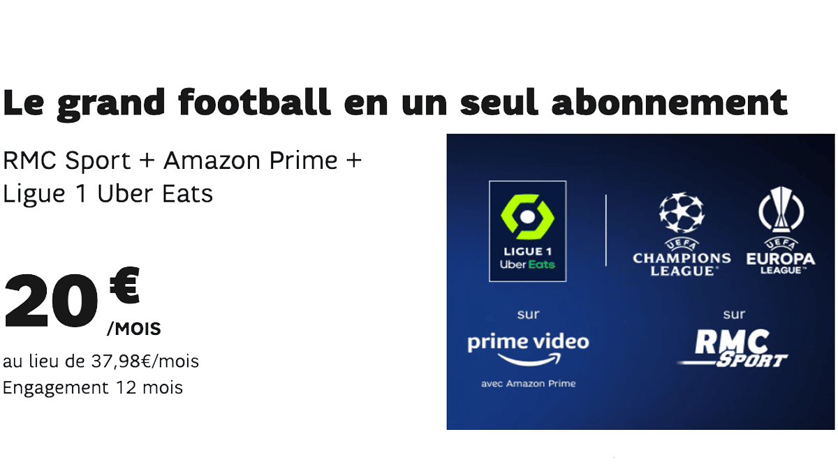 La promo SFR avec le Pass Ligue 1 et RMC Sports à 20€