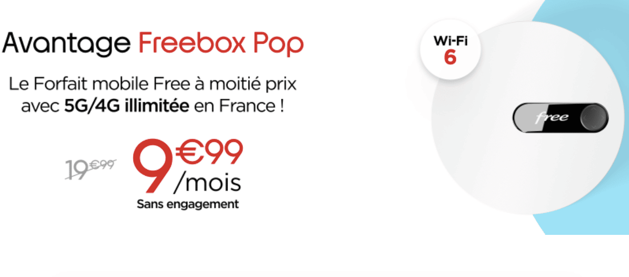 Freebox Pop sans engagement wifi 6