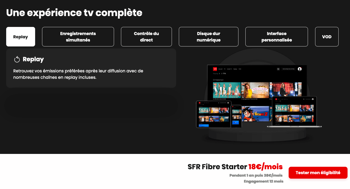 Les options TV de SFR