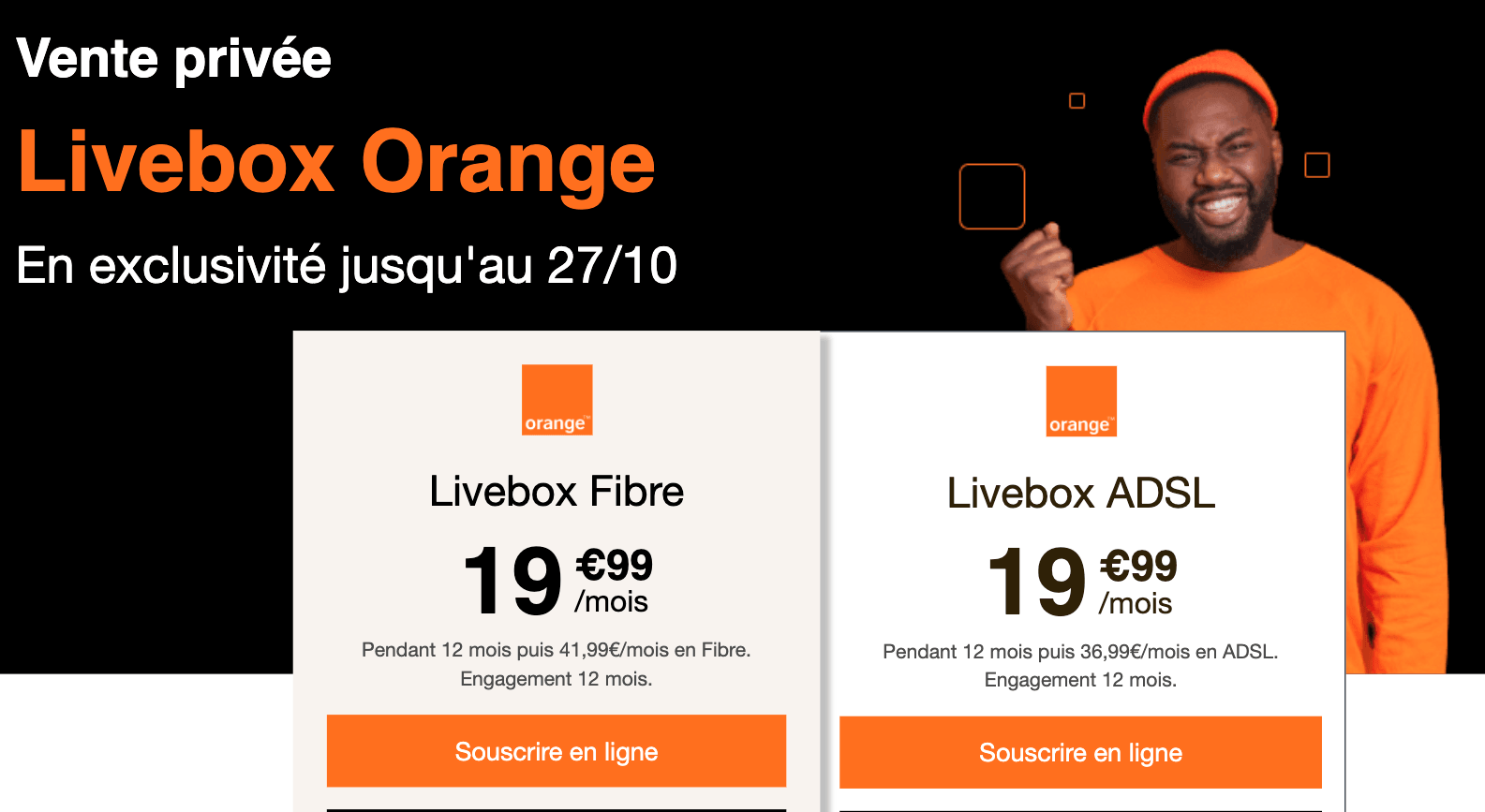 ADSL fibre Orange prix