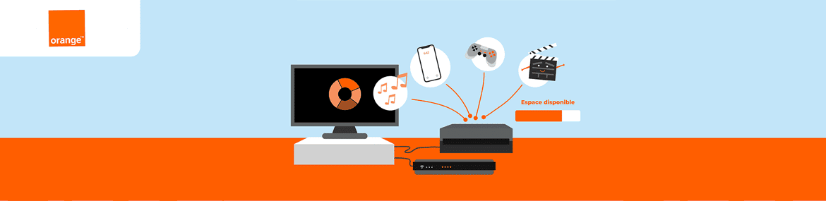Augmenter la taille du disque dur TV Orange