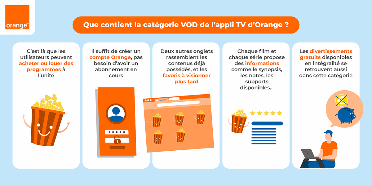 L'onglet VOD de l'application TV d'Orange.
