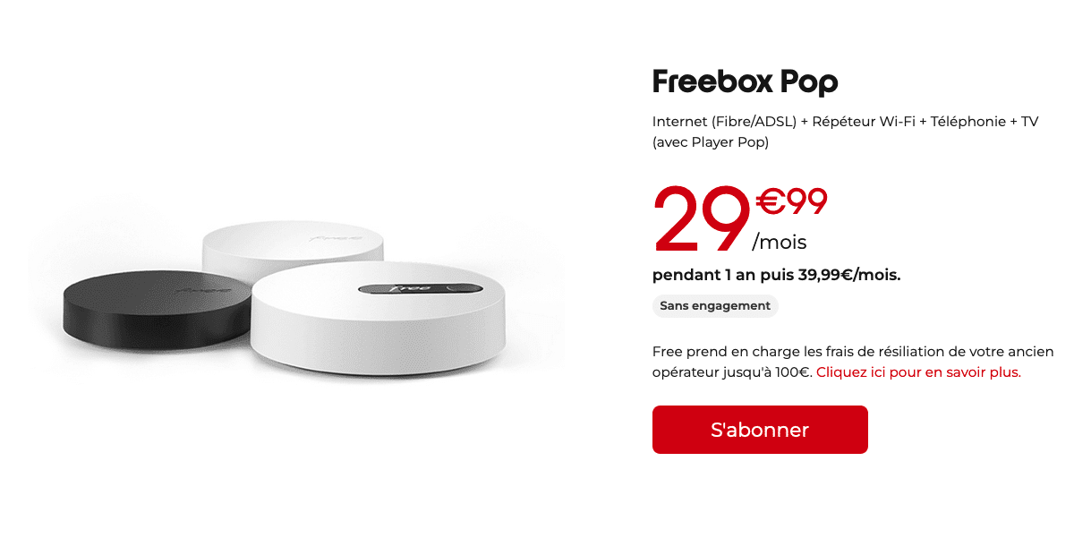 La Freebox Pop de Free est en promotion avec la fibre optique