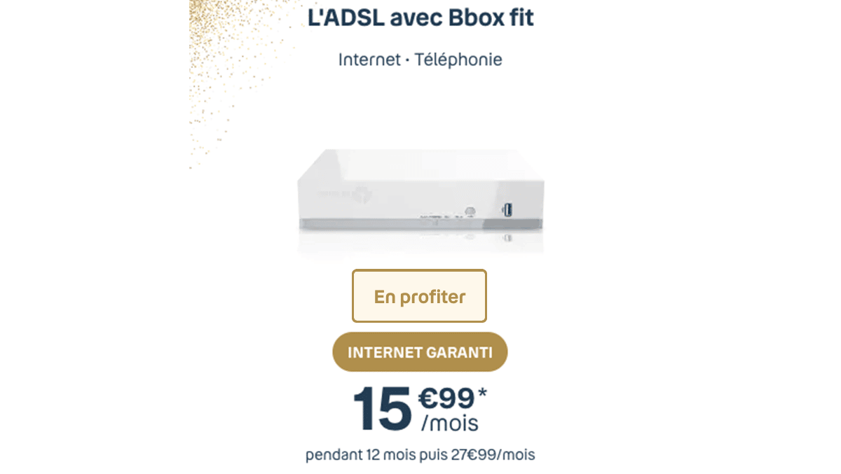 Bbox fit ADSL box la moins chère de Bouygues