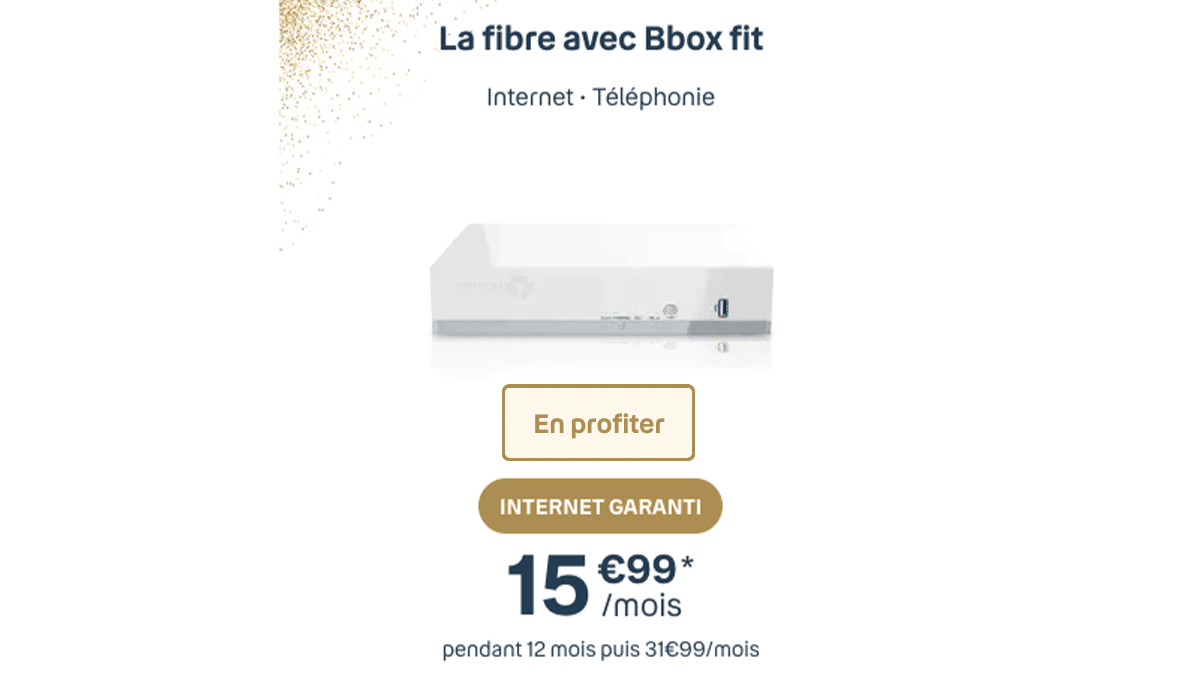 Bbox fit fibre box la moins chère de Bouygues Telecom