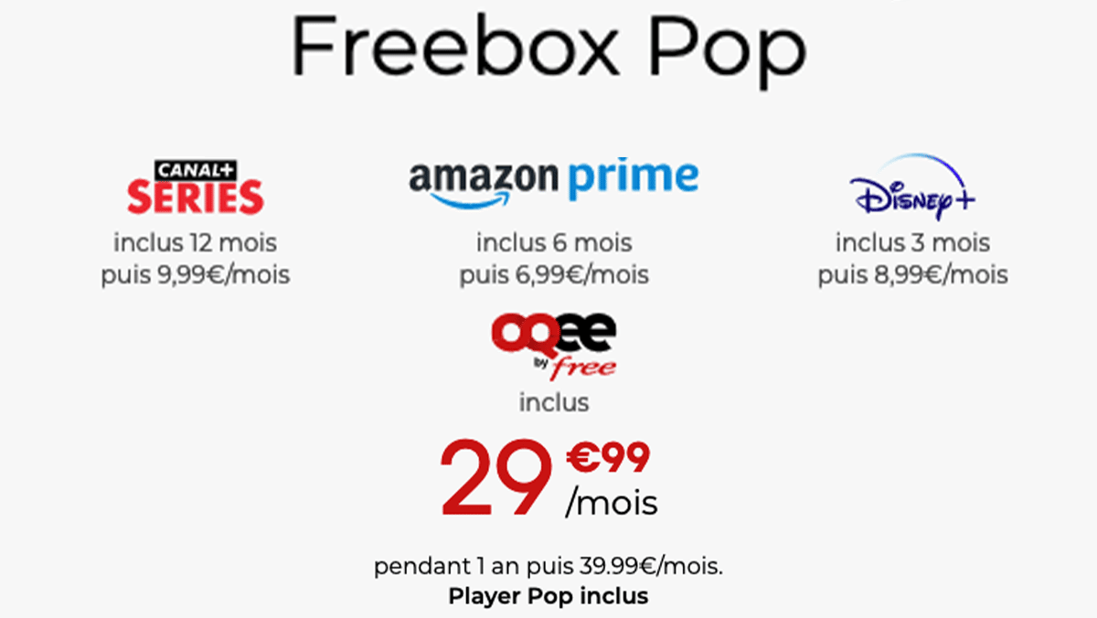 La box avec Disney+ Freebox Pop de Free