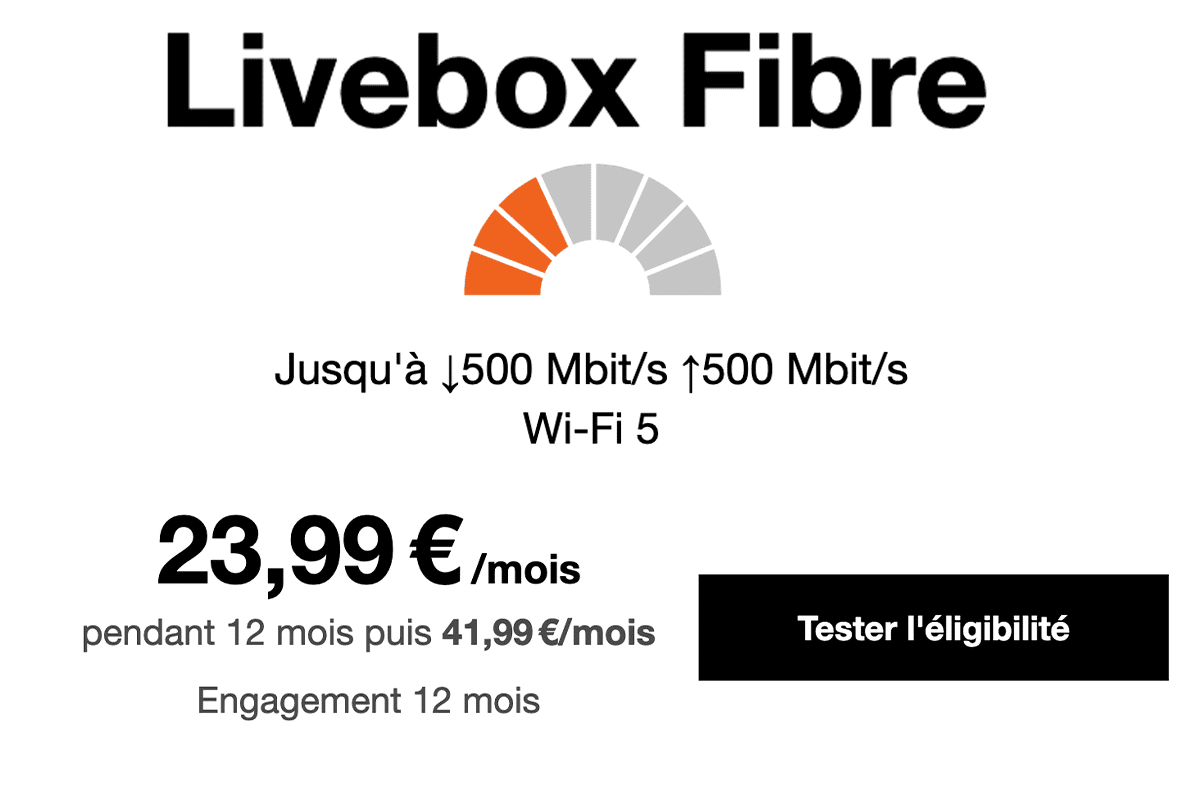 Box en promo Livebox Orange fibre
