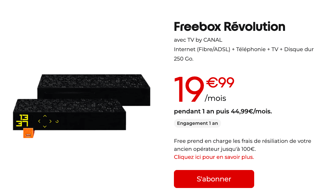 La box fibre en promo de Free.
